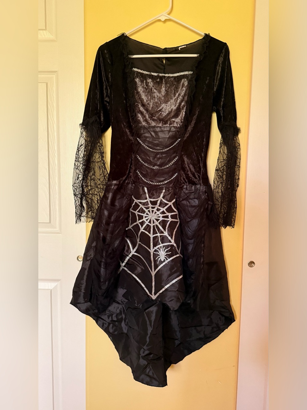 Black Spiderweb Witch Adult Costume Dress